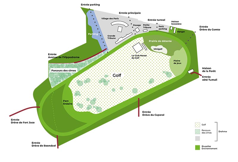 Plan de l'hippodrome de Bosvoorde.